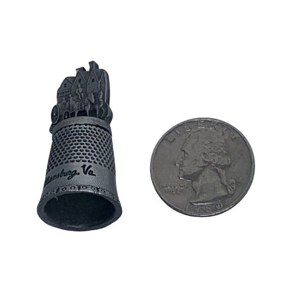 Fort Pewter Williamsburg Virginia Horse Buggy Vintage Sewing Thimble 1 5/8in - Picture 9 of 9